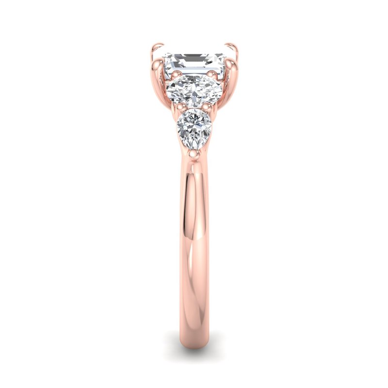 Rose Gold Jules (3/4ctw) & 1ct Asscher Lab Grown Diamond Center