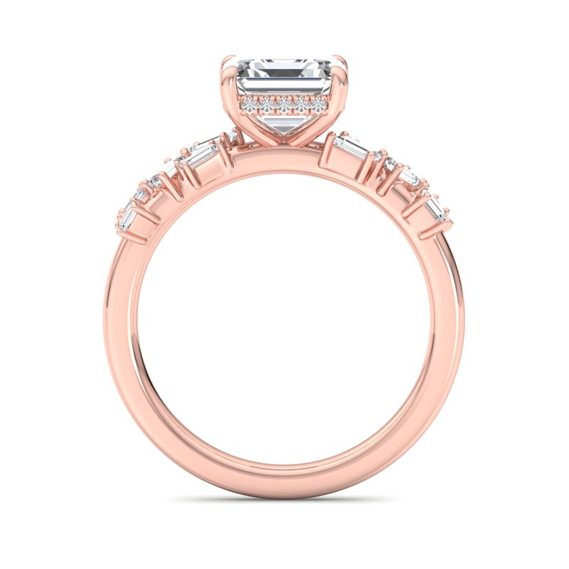 Rose Gold Helia Hidden & 1ct Asscher Lab Grown Diamond Center