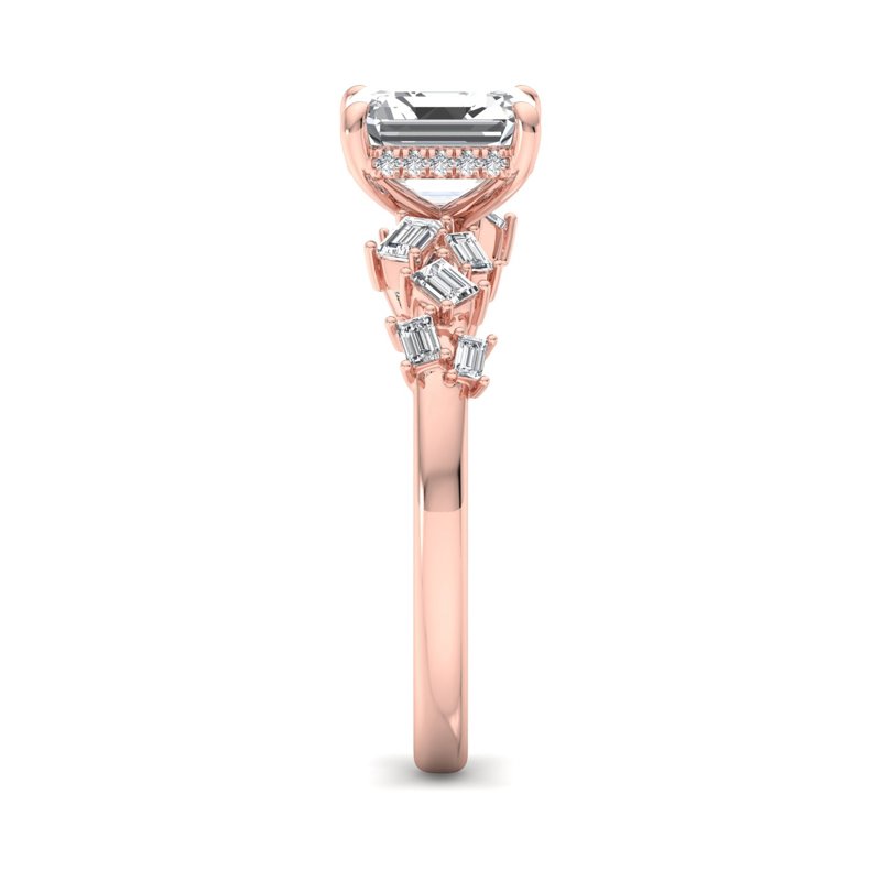 Rose Gold Helia Hidden & 1ct Asscher Lab Grown Diamond Center