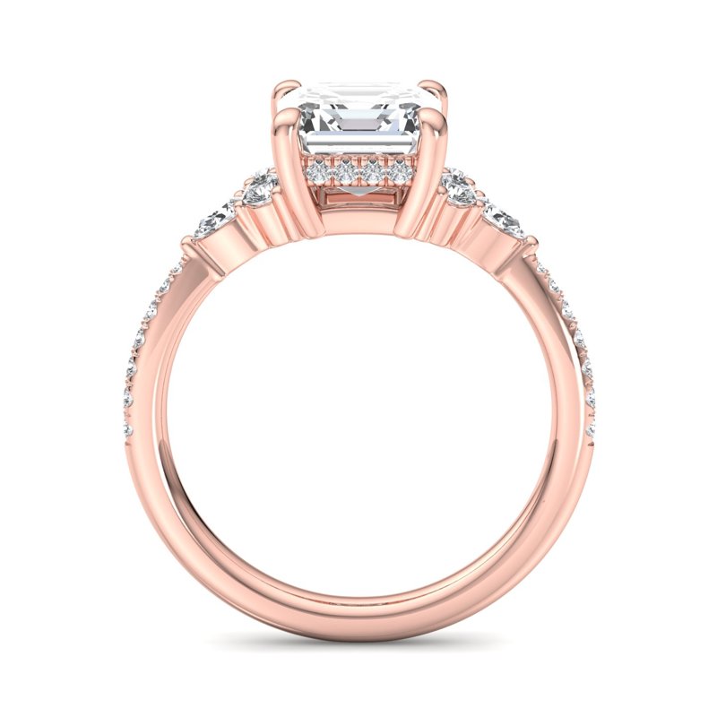 Rose Gold Gracelyn (1/3ctw) & 1ct Asscher Lab Grown Diamond Center