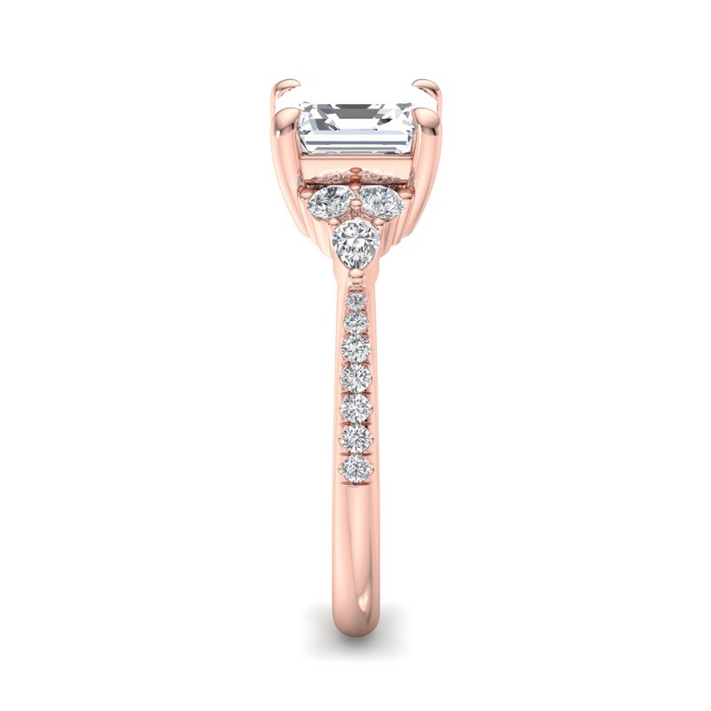 Rose Gold Gracelyn (1/3ctw) & 1ct Asscher Lab Grown Diamond Center