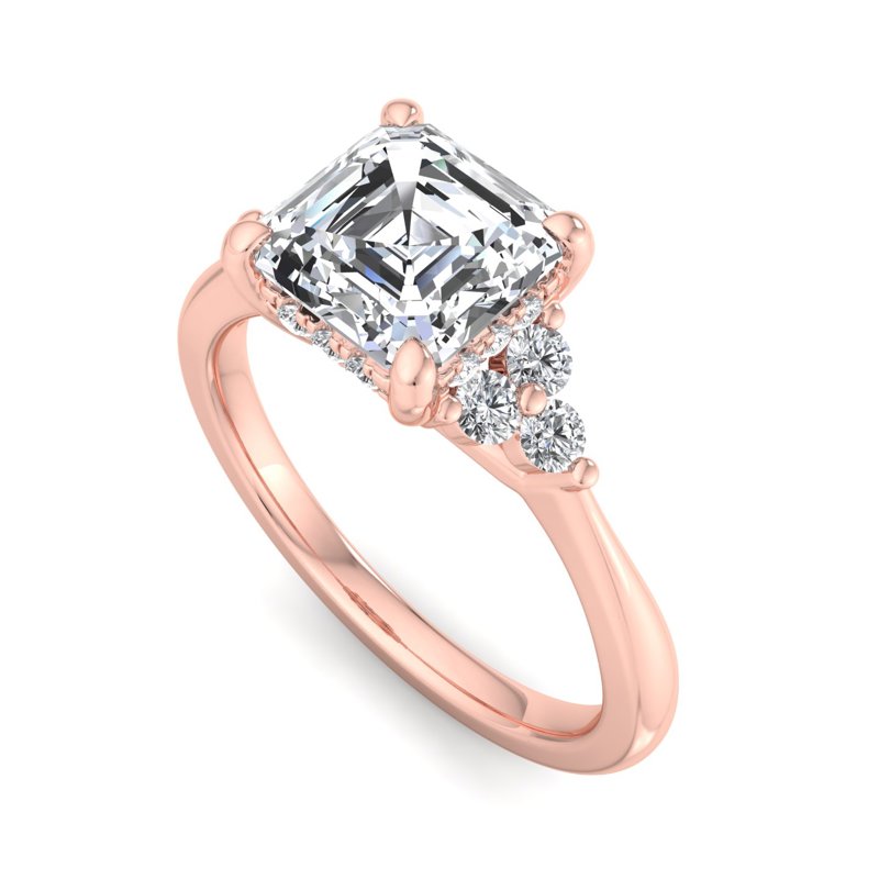 Rose Gold Evelyn & 1ct Asscher Lab Grown Diamond Center