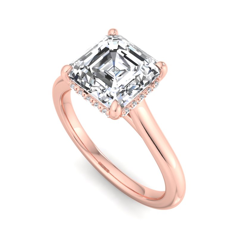 Rose Gold Esme Hidden & 1ct Asscher Lab Grown Diamond Center