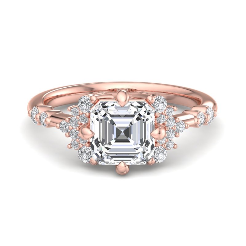 Rose Gold Emma Deco & 1ct Asscher Lab Grown Diamond Center