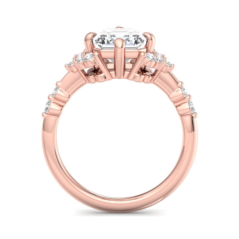 Rose Gold Emma Deco & 1ct Asscher Lab Grown Diamond Center