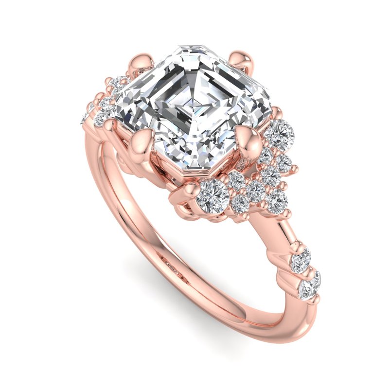 Rose Gold Emma Deco & 1ct Asscher Lab Grown Diamond Center