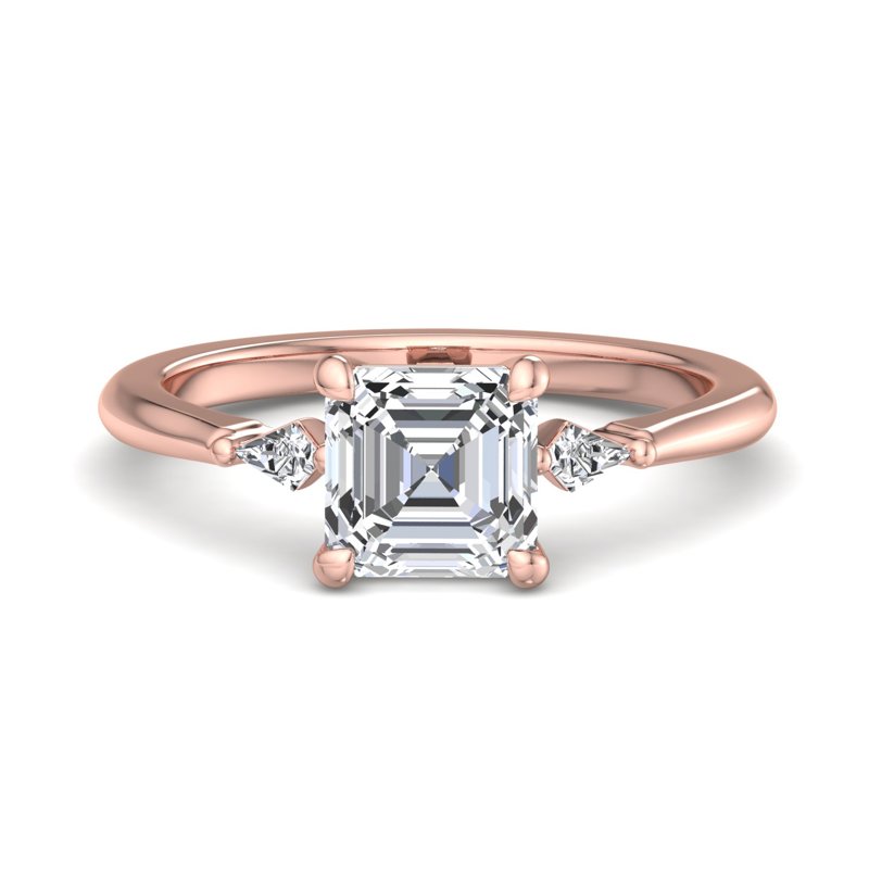 Rose Gold Ciana Kite & 1ct Asscher Lab Grown Diamond Center