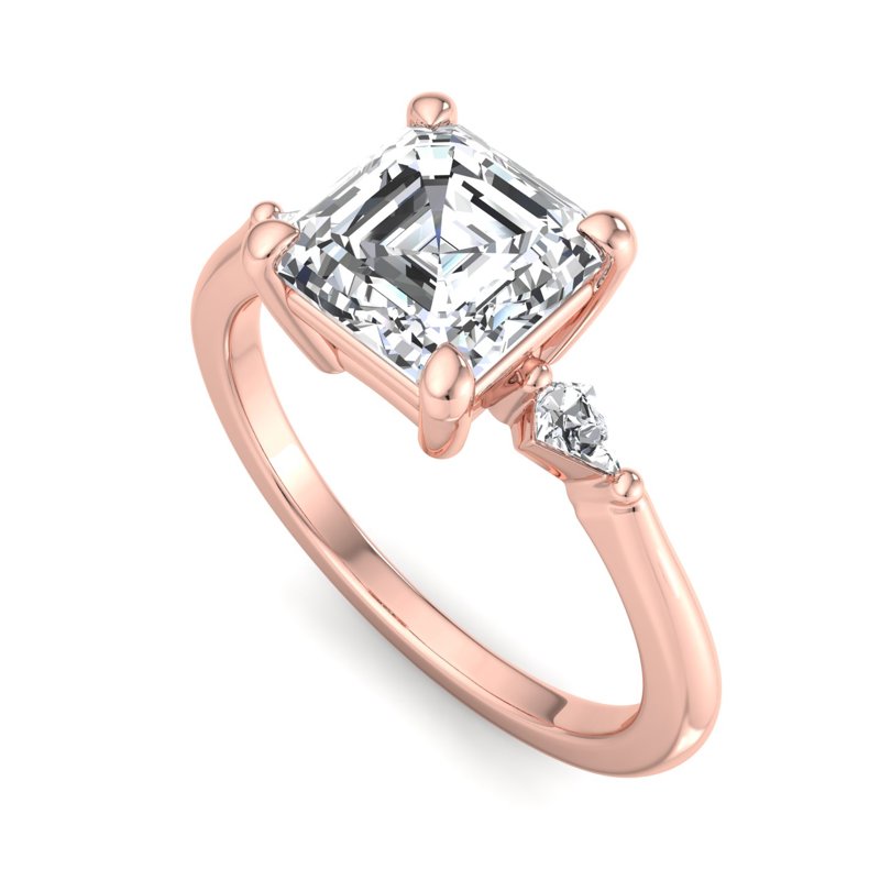 Rose Gold Ciana Kite & 1ct Asscher Lab Grown Diamond Center
