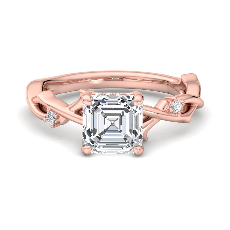 Rose Gold Cedar Hidden & 1ct Asscher Lab Grown Diamond Center