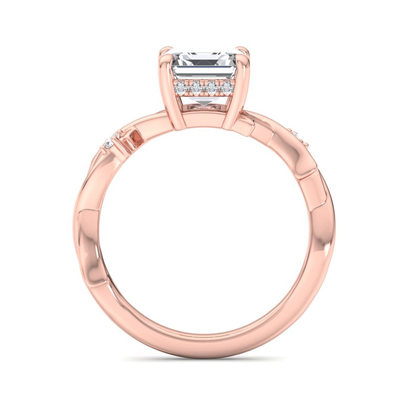 Rose Gold Cedar Hidden & 1ct Asscher Lab Grown Diamond Center