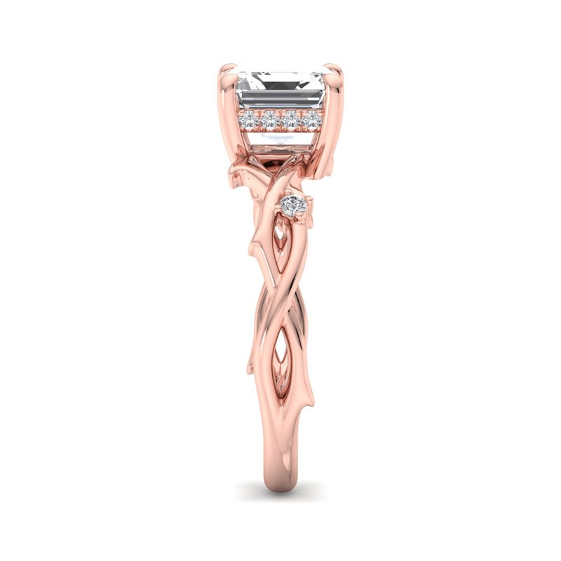 Rose Gold Cedar Hidden & 1ct Asscher Lab Grown Diamond Center