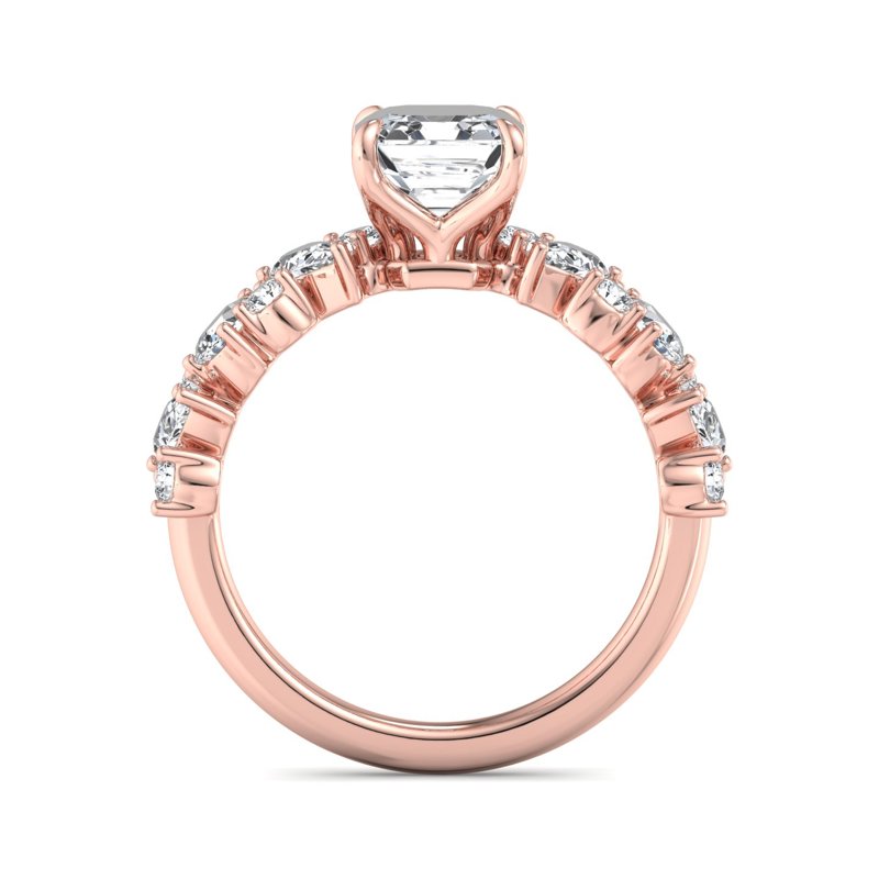 Rose Gold Brielle (3/4ctw) & 1ct Asscher Lab Grown Diamond Center