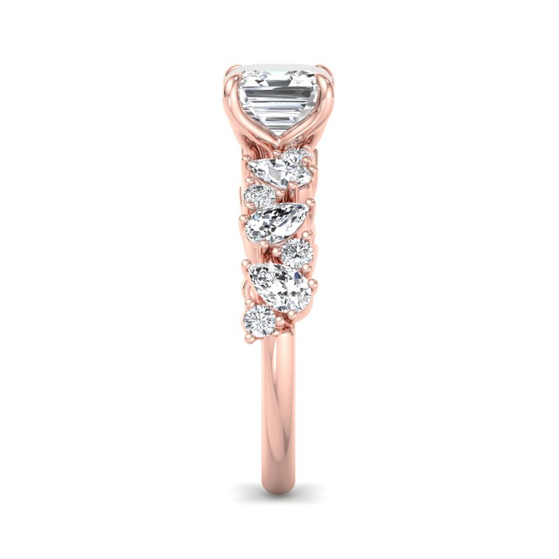 Rose Gold Brielle (3/4ctw) & 1ct Asscher Lab Grown Diamond Center