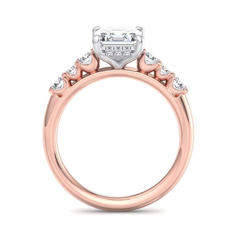 Rose Gold Ava Round Hidden & 1ct Asscher Lab Grown Diamond Center