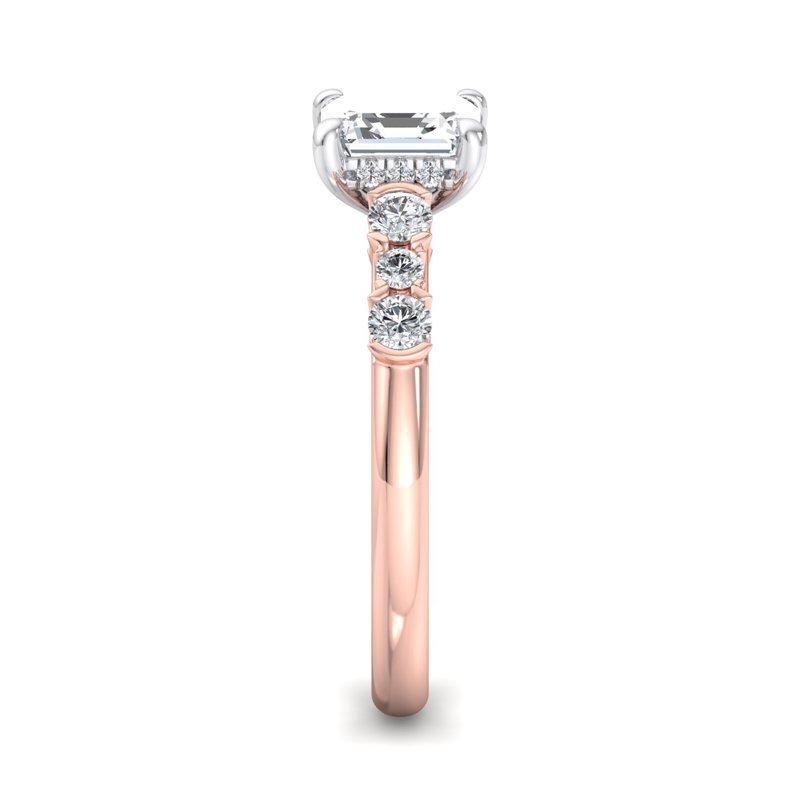 Rose Gold Ava Round Hidden & 1ct Asscher Lab Grown Diamond Center