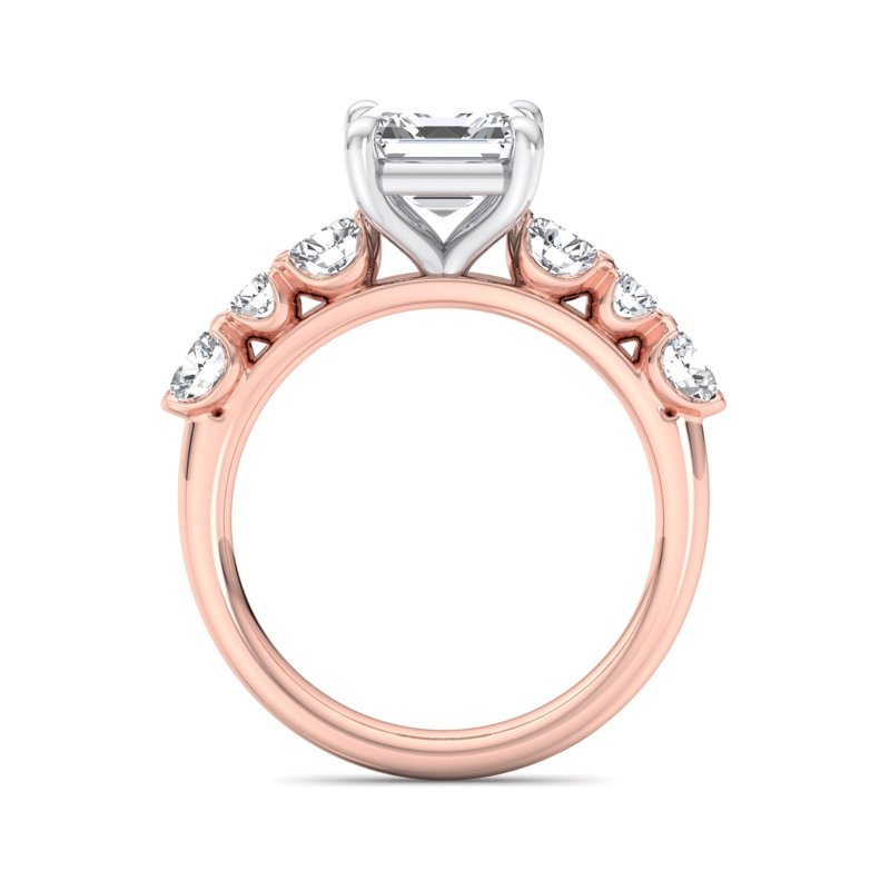 Rose Gold Alina (5/8ctw) & 1ct Asscher Lab Grown Diamond Center