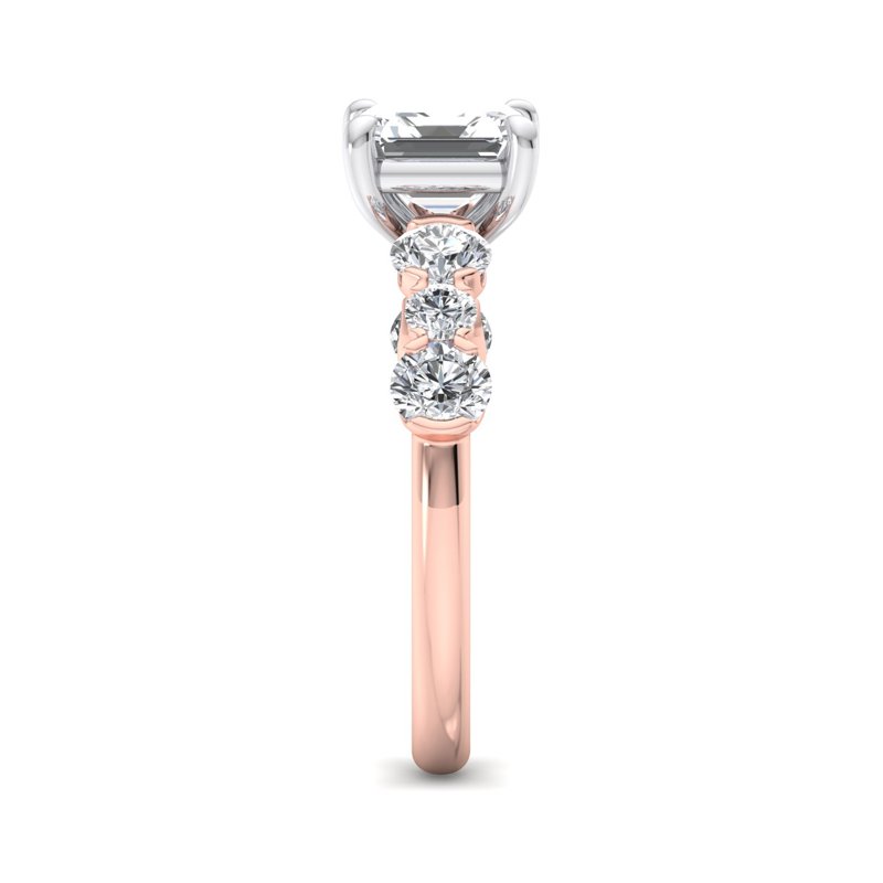 Rose Gold Alina (5/8ctw) & 1ct Asscher Lab Grown Diamond Center