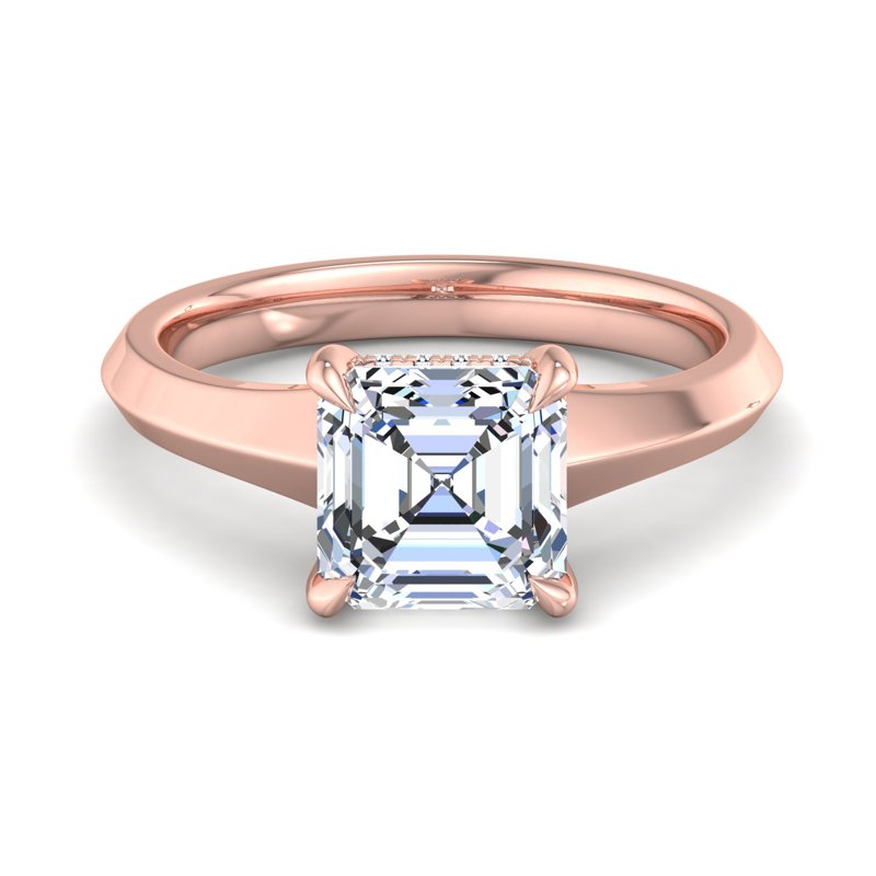 Rose Gold Ada Modern Hidden & 1ct Asscher Lab Grown Diamond Center