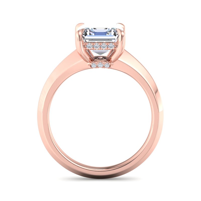 Rose Gold Ada Modern Hidden & 1ct Asscher Lab Grown Diamond Center