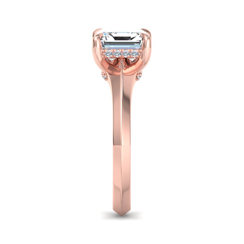 Rose Gold Ada Modern Hidden & 1ct Asscher Lab Grown Diamond Center