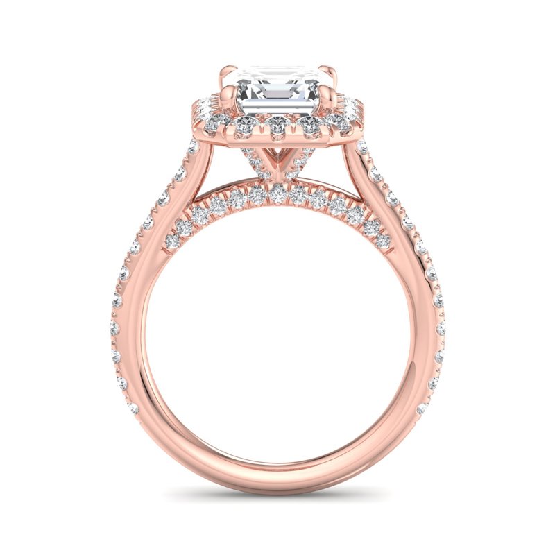 Rose Gold Atia Couture Summit Halo (9/10ctw) & 1ct Asscher Center