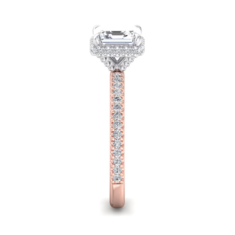 Rose Gold Atia Couture Luxe Hidden (3/8ctw) & 1ct Asscher Center
