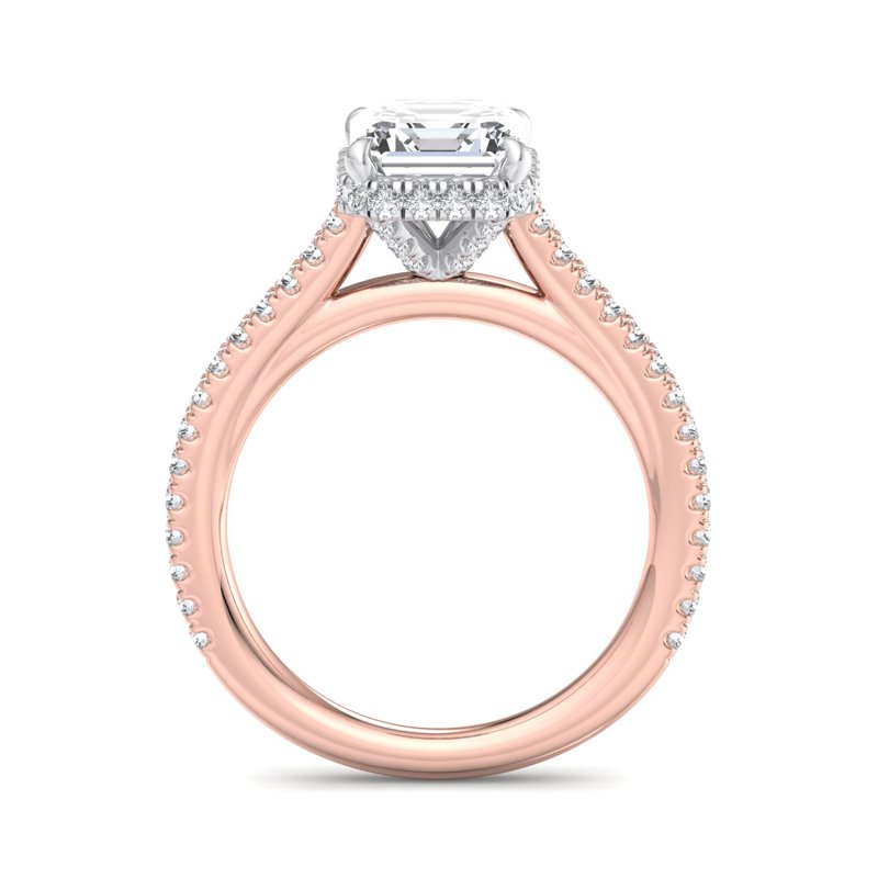 Rose Gold Atia Couture Summit Hidden (3/8ctw) & 1ct Asscher Center