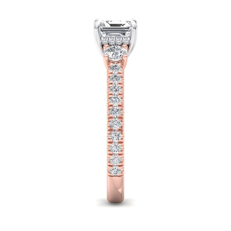 Rose Gold Grand Trinity (3/4ctw) & 1ct Asscher Center