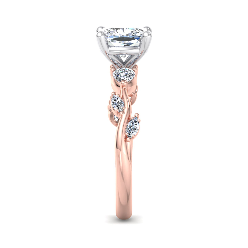 Rose Gold Antonella Pear & Marquise (3/8ctw) & 1ct Cushion Lab Grown Diamond Center
