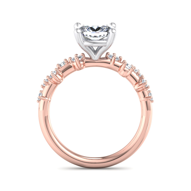 Rose Gold Jasmine & 1ct Cushion Lab Grown Diamond Center