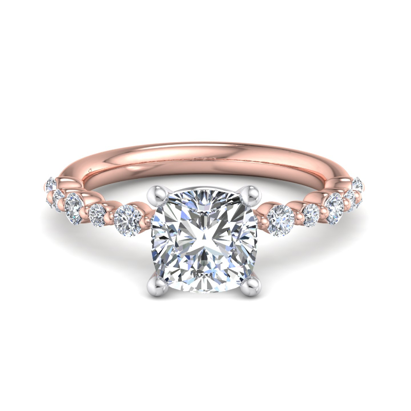 Rose Gold Mini Lina (1/4ctw) & 1ct Cushion Lab Grown Diamond Center