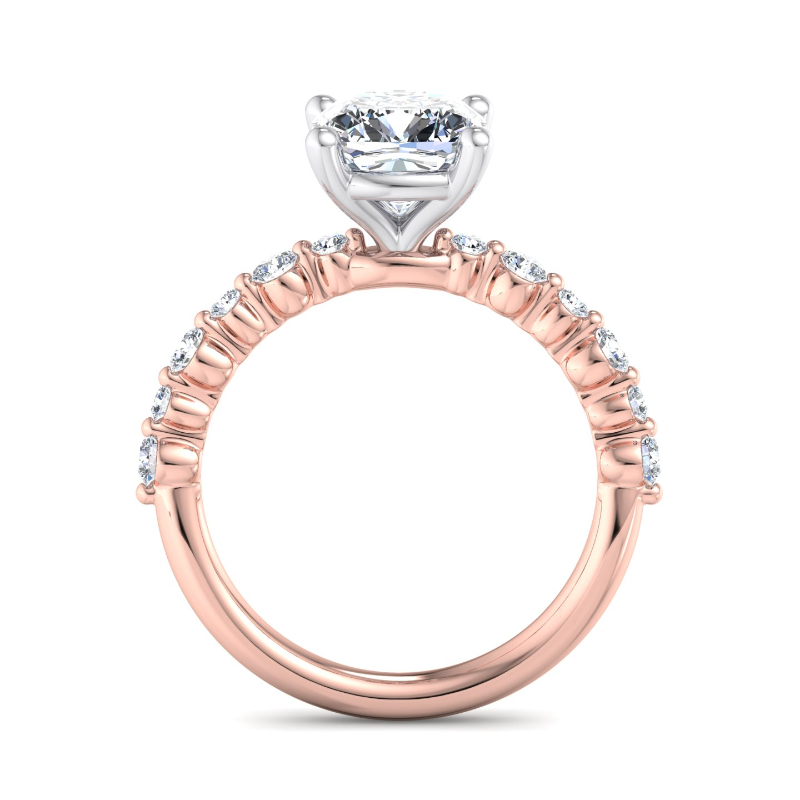 Rose Gold Mini Lina (1/4ctw) & 1ct Cushion Lab Grown Diamond Center