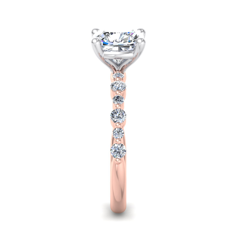Rose Gold Mini Lina (1/4ctw) & 1ct Cushion Lab Grown Diamond Center