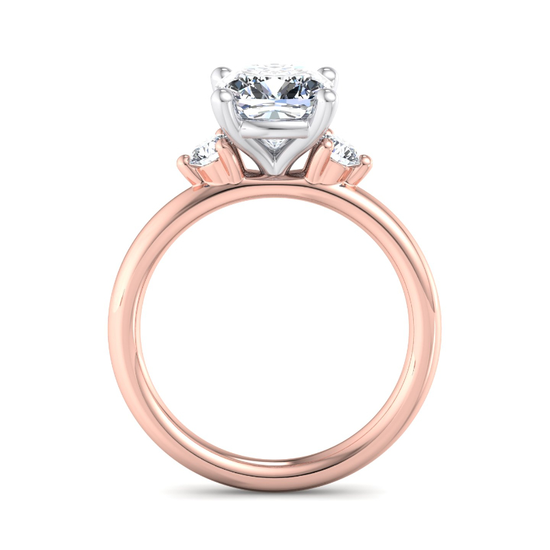 Rose Gold Mini Three ( 1/5ctw ) & 1ct Cushion Lab Grown Diamond Center