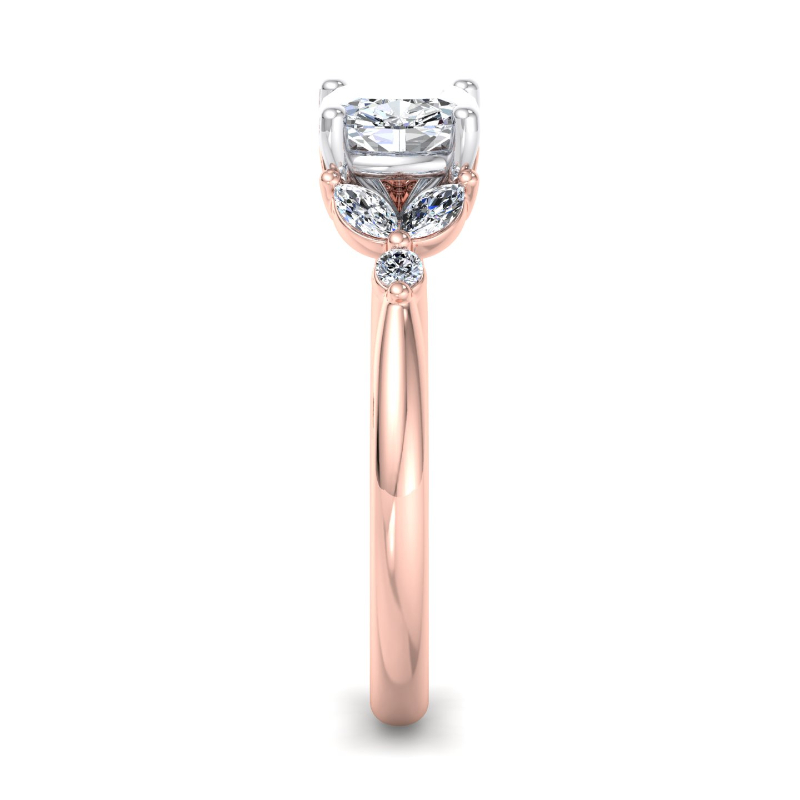 Rose Gold Stella (1/4ctw) & 1ct Cushion Lab Grown Diamond Center