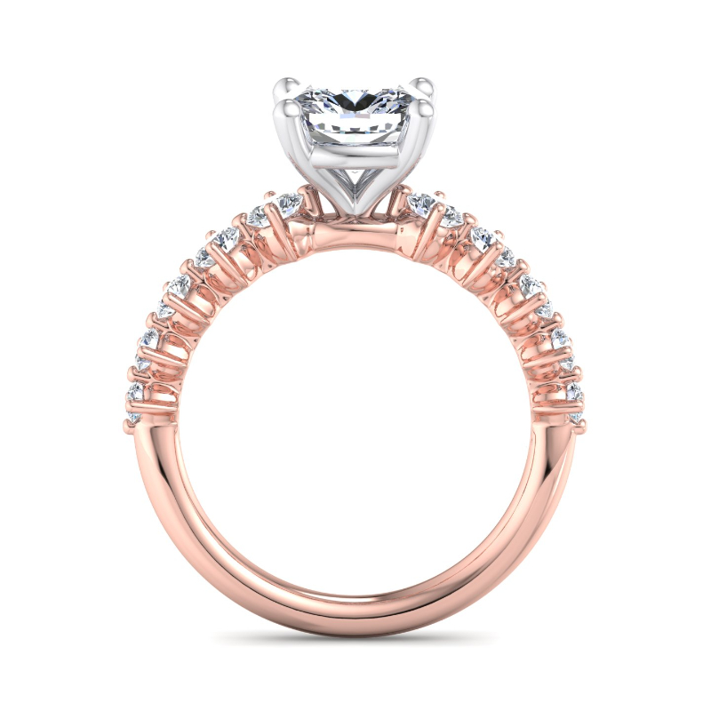 Rose Gold Ultimate Pinnacle (1/2ctw) & 1ct Cushion Lab Grown Diamond Center