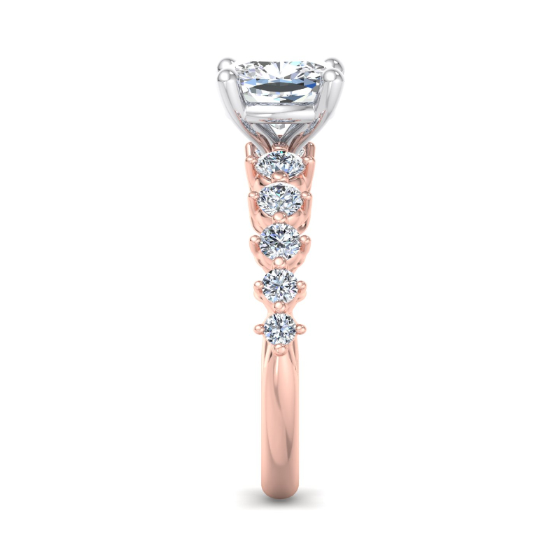 Rose Gold Ultimate Pinnacle (1/2ctw) & 1ct Cushion Lab Grown Diamond Center
