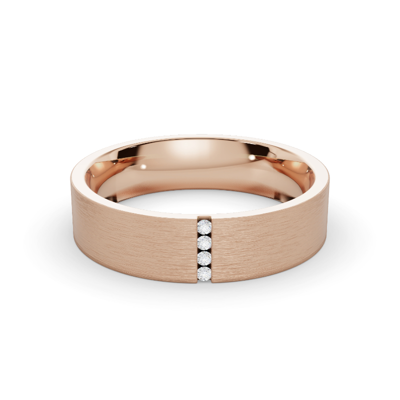 Rose Gold Atlas Men's Diamond Band