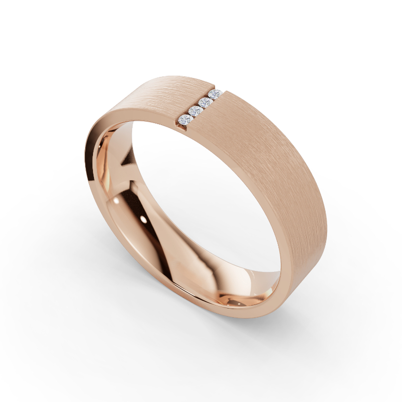 Rose Gold Atlas Men's Diamond Band