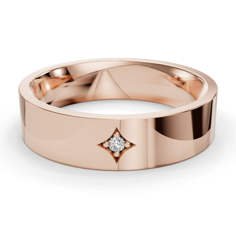 Rose Gold Calvin Men's Diamond Band