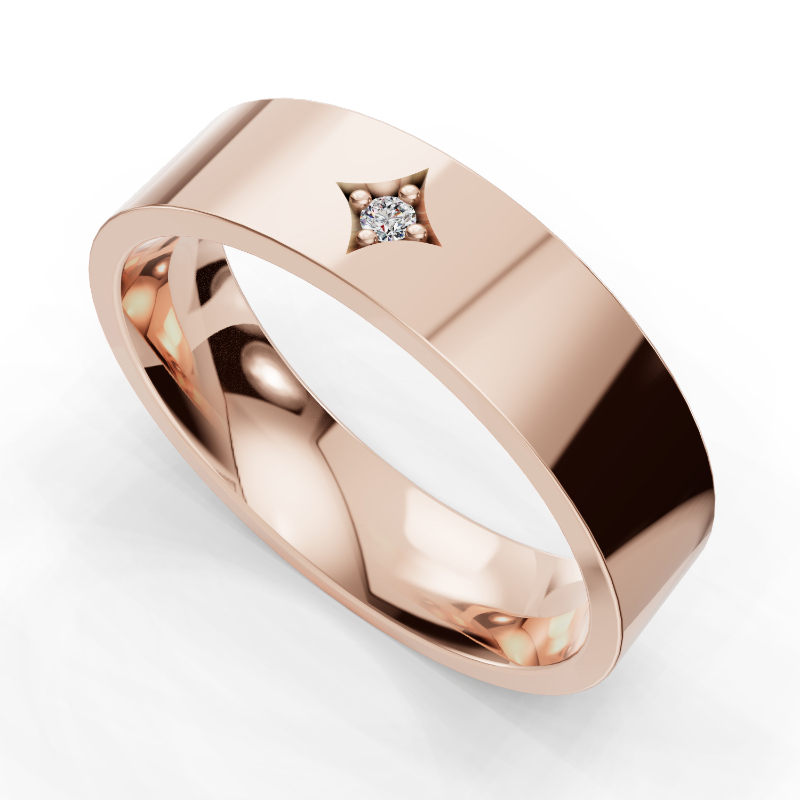 Rose Gold Calvin Men's Diamond Band