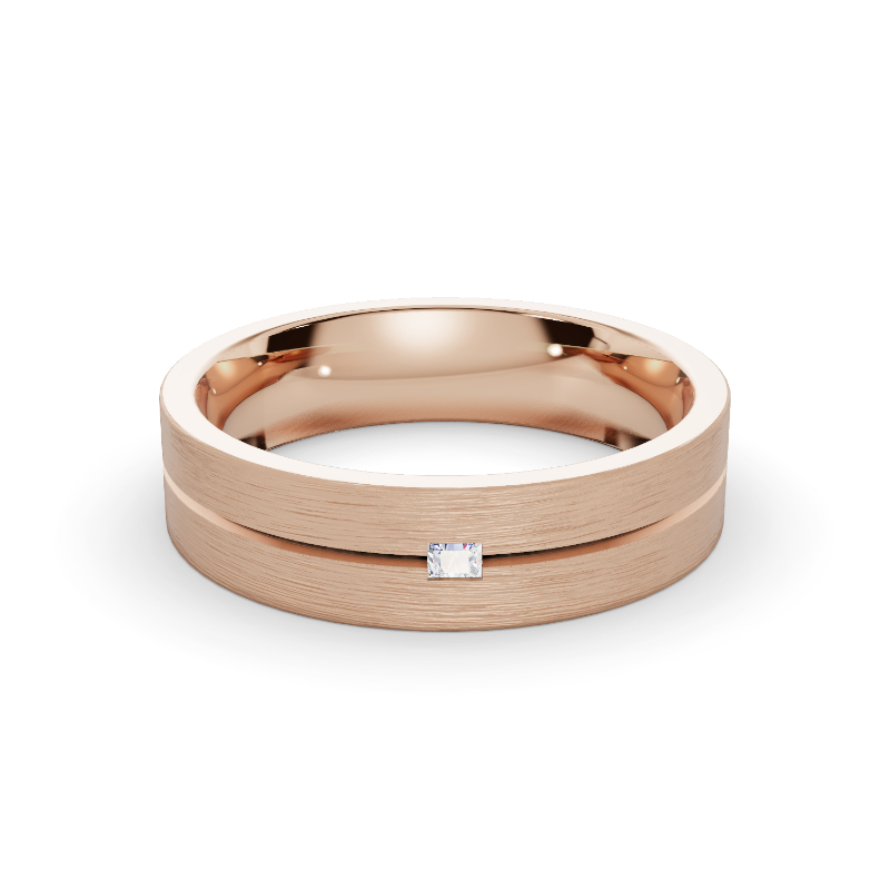 Rose Gold Landon Men's Baguette Diamond Band