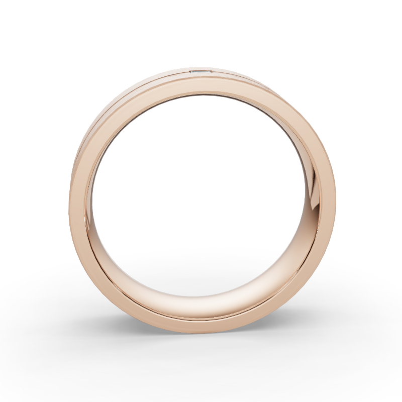 Rose Gold Landon Men's Baguette Diamond Band