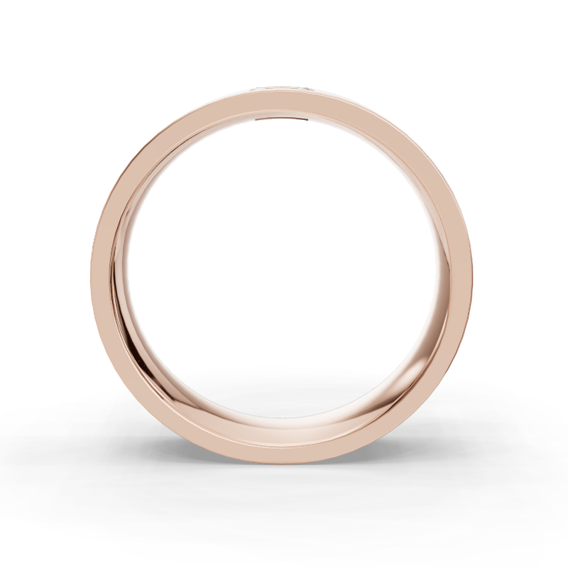 Rose Gold Modern Duo Baguette Men's Diamond Band