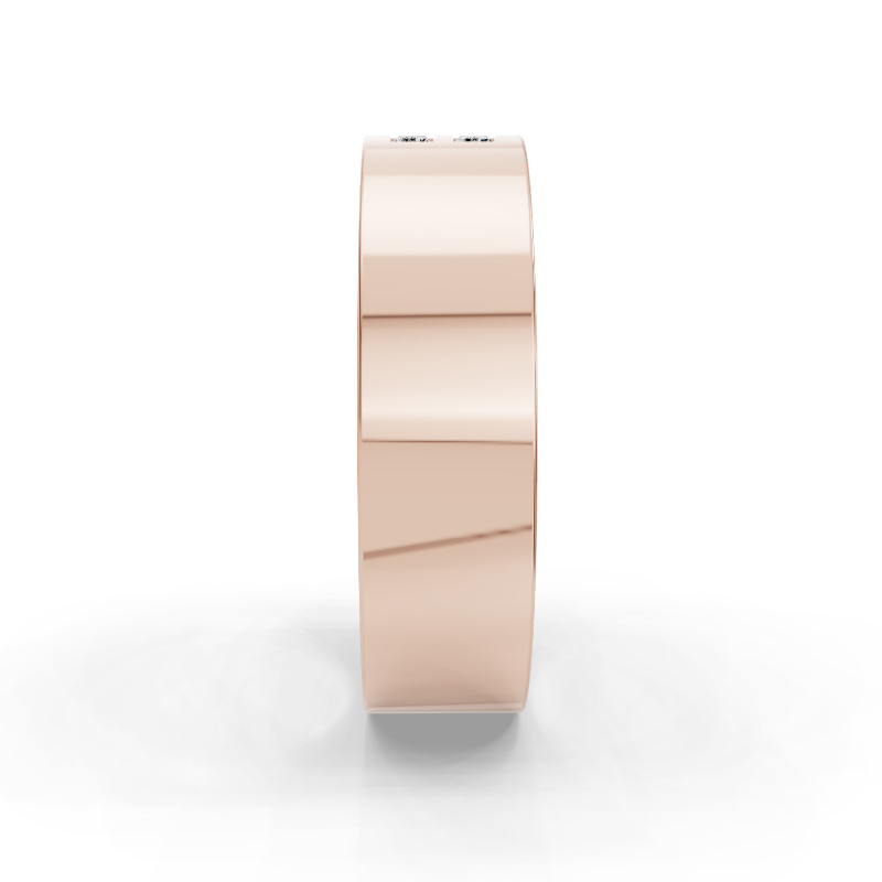 Rose Gold Modern Duo Baguette Men's Diamond Band