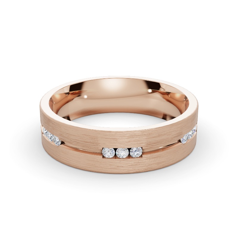 Rose Gold Enzo Men's Eternity Diamond Band