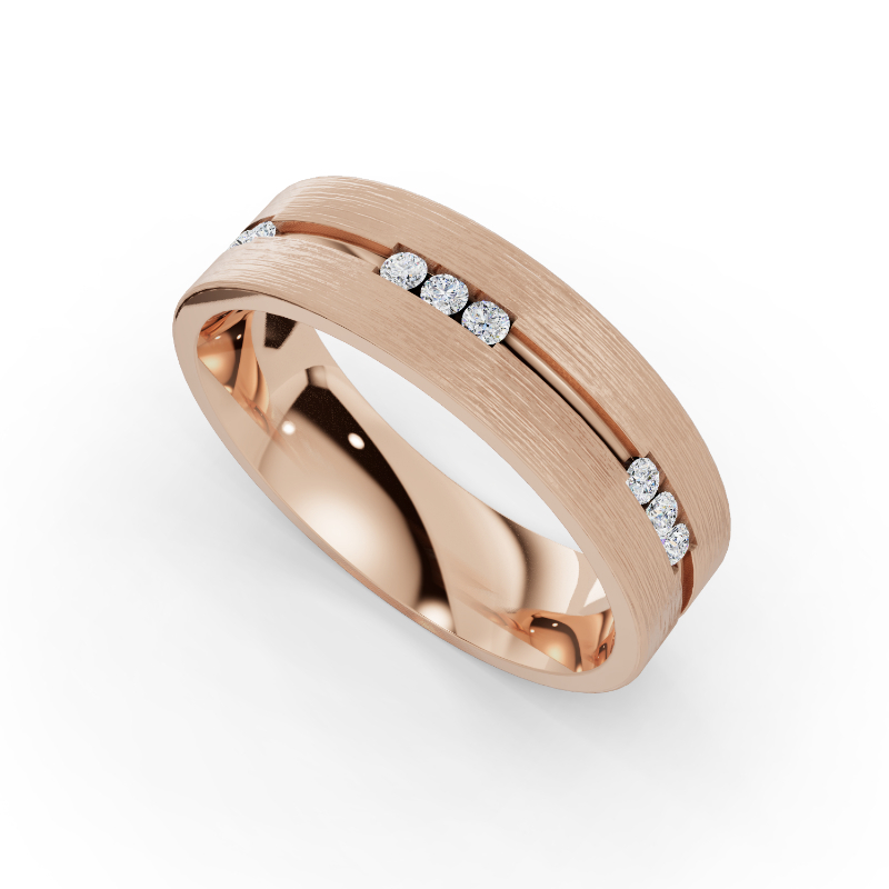 Rose Gold Enzo Men's Eternity Diamond Band