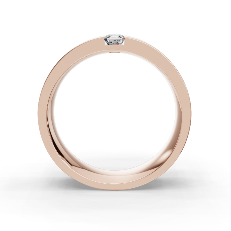 Rose Gold Alexander Duo Asscher Cut Diamond Band