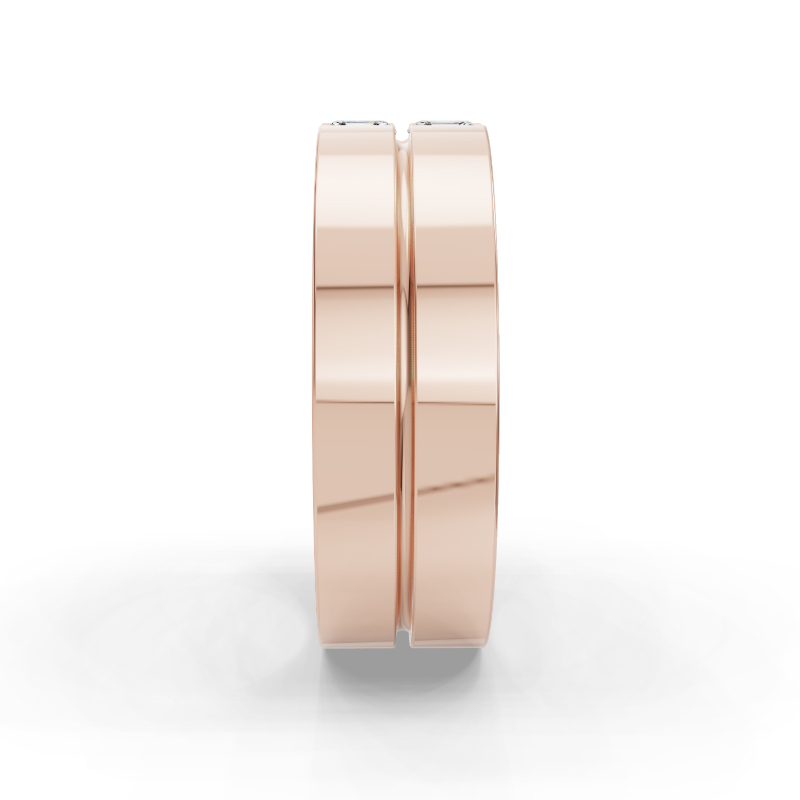 Rose Gold Alexander Duo Asscher Cut Diamond Band
