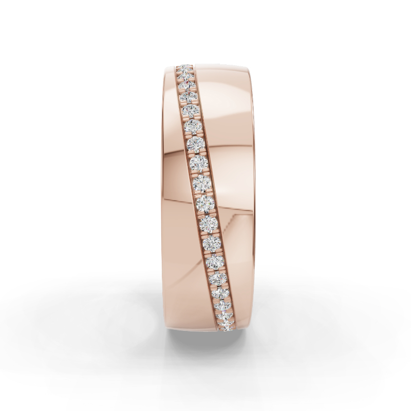 Rose Gold Wave Eternity Men's Diamond Band